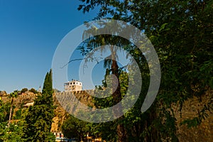 ANTALYA, TURKEY: Old fortress walls in Antalya old town or Kaleici.