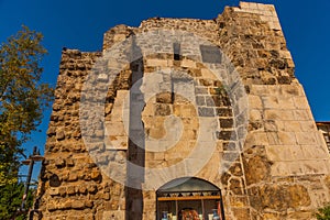 ANTALYA, TURKEY: The old stone fortress tower in Antalya.