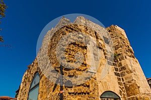 ANTALYA, TURKEY: The old stone fortress tower in Antalya.