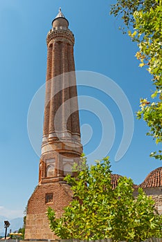 ANTALYA, TURKEY: Yivli Minare Mosque is a Landmark in Antalyas Old town Kaleici.