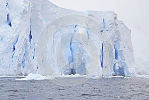 Antarctic glacier melting and collapsing into the ocean