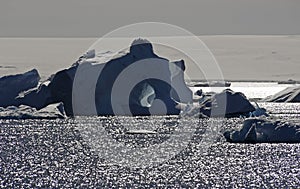 Antarctic iceberg with hole