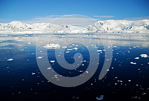 Antarctic peninsula and ice floes