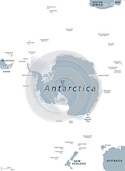 Antarctic region political map