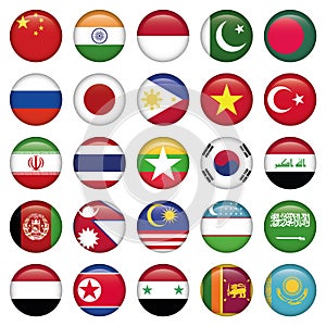 Antarctic and Russian Flags Round Buttons