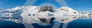 Antarctic seascape with iceberg and reflection