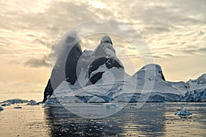 Antarctic Sunset at Una Peaks