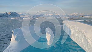 Antarctica big iceberg vernadsky station aerial