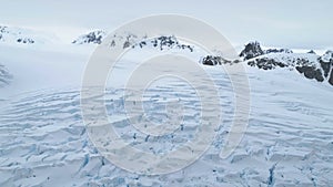 Antarctica coast ice floe Landscape aerial view