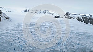 Antarctica coast ice floe Landscape aerial view