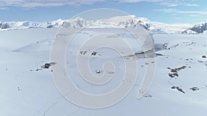 Antarctica coast mountain expedition aerial view