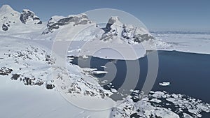 Antarctica glacier coastline landscape aerial