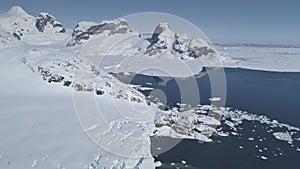 Antarctica glacier coastline landscape aerial