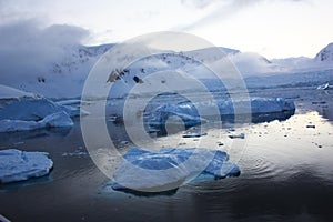 Antarctica, glacier landscape near the Lemaire Channel