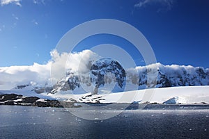 Antarctica, glacier landscape near the Lemaire Channel