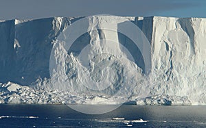 Antarctica ice cold icebergs sea and blue sky