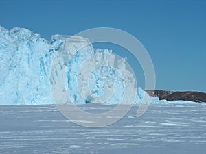 antarctica ice icebergs sea snow winter day