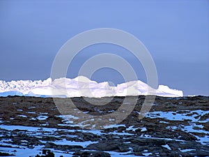 antarctica ice icebergs sea snow winter day