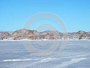 antarctica ice icebergs sea snow winter day