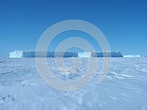 antarctica ice icebergs sea snow winter day