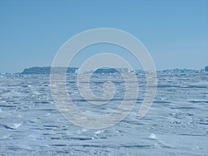 antarctica ice icebergs sea snow winter day