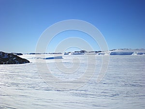 antarctica ice icebergs sea snow winter day