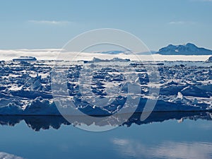 Antarctica iceberg and ice floe landscape