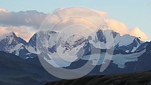 Antarctica Landscape Mountains and clouds