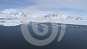 Antarctica majestic seascape coast aerial view