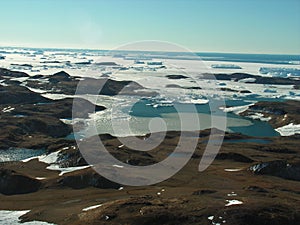 antarctica, mountain stone ice icebergs sea snow winter day