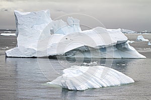 Antarctica - Non-Tabular Iceberg Floating In The Southern Ocean