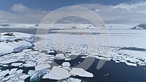 Antarctica ocean expedition icebreaker boat aerial