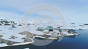 Antarctica Peninsula Vernadsky Station Aerial View