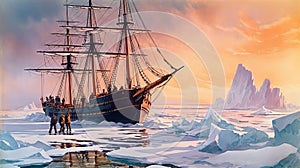 Antarctica Ship In The Ice: A Romantic Depiction By Paul Omelia