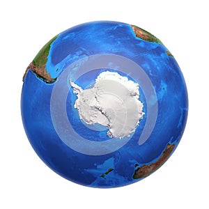 Antarctica from space, with high bump effect