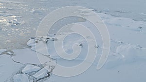 Antarctica vernadsky station aerial zoom in view