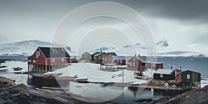 Antarctica. Winter landscape with glaciers. Blocks of ice on the water in Antarctica. Beautiful winter snow background