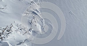 Antarctica winter snow mountain aerial view