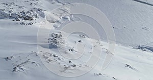 Antarctica winter snow mountain aerial view