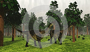 Antarctosaurus Dinosaurs in the Rain