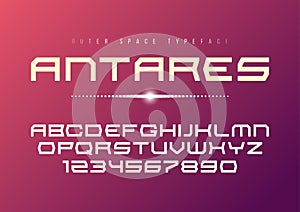 Antares futuristic vector decorative bold font design, alphabet,