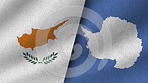 Antartica and Cyprus Realistic Two Flags Together
