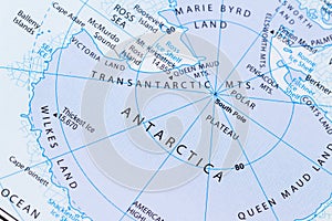 Antartica on a map photo