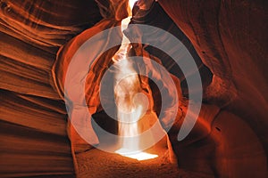 Antelope Canyon Arizona light beams on Navajo land near Page usa