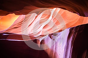 Antelope Canyon in the Navajo Reservation Page Northern Arizona. Famous slot canyon.