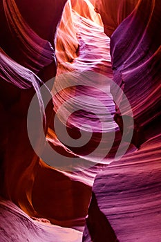 Antelope Canyon in the Navajo Reservation Page Northern Arizona. Famous slot canyon.