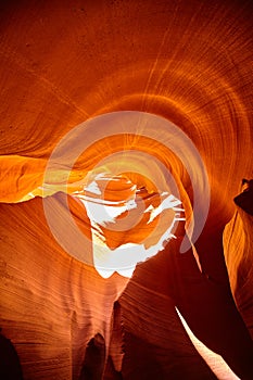 Antelope Canyon Warm Glow: Curved Rock Walls and Light Play
