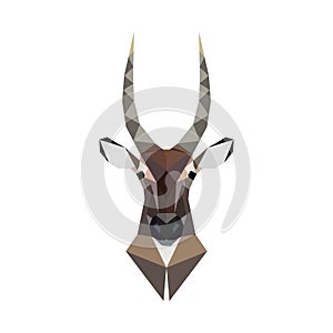 Antelope portrait. Polygonal style.