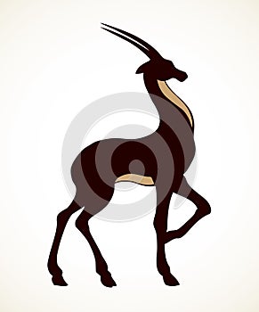 Antelope. Vector drawing photo