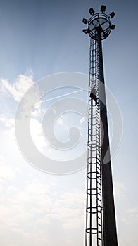 Antena tower on a clear summer day